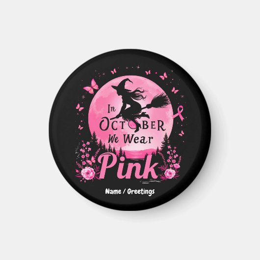 Im Oktober tragen wir rosa Hexenkrebs Magnet (Vorne)