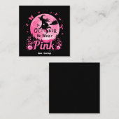 Im Oktober tragen wir rosa Hexenkrebs Quadratische Visitenkarte (Vorne/Hinten)