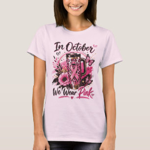 Im Oktober tragen wir rosa Kürbis T-Shirt