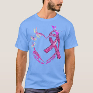 Im Oktober tragen wir rosa Libellen Herzmuskelkate T-Shirt