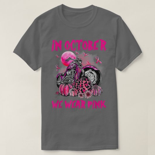 Im Oktober tragen wir rosa Motorrad Brustkrebs B T-Shirt (Design vorne)
