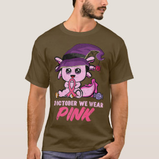Im Oktober tragen wir rosa Niedlichen Aolotl-Brust T-Shirt