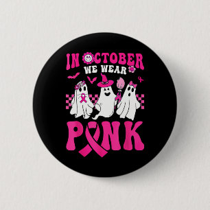 Im Oktober tragen wir rosa Niedlichen Gespensterkr Button