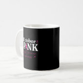 Im Oktober tragen wir rosa Ribbon Brustkrebs Aware Kaffeetasse (Vorderseite Links)