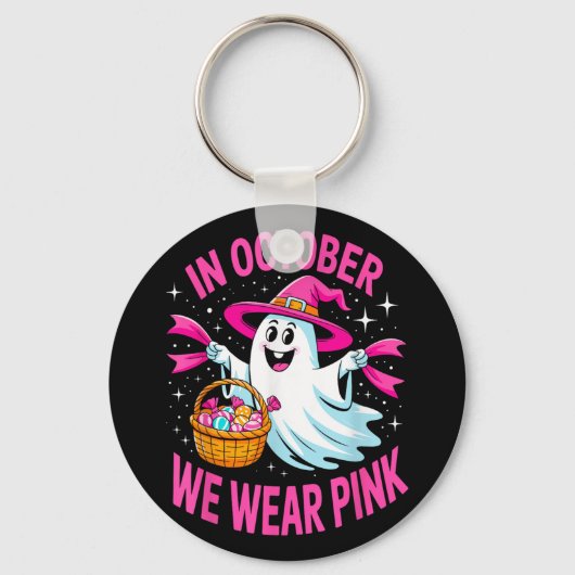 Im Oktober tragen wir rosa Ribbon Brustkrebs Aware Schlüsselanhänger (Vorderseite)