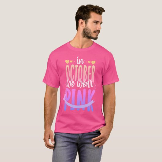 Im Oktober tragen wir rosa Ribbon Brustkrebs Aware T-Shirt (Vorne ganz)