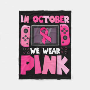 Im Oktober tragen wir rosa Ribbon Game Breast Canc Fleecedecke