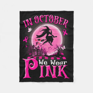 Im Oktober tragen wir rosa Ribbon, Halloween Bre Fleecedecke