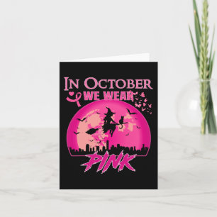 Im Oktober tragen wir rosa Ribbon, Halloween Bre Karte