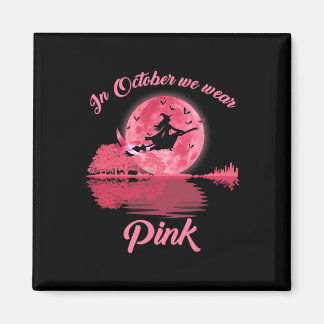 Im Oktober tragen wir rosa Ribbon Halloween Hexenb Magnet
