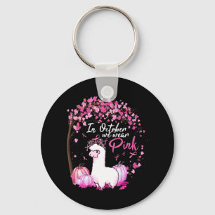Im Oktober tragen wir rosa Ribbon Lamas Brustkrebs Schlüsselanhänger