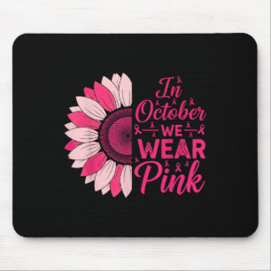 Im Oktober tragen wir rosa Ribbon Sonnenblumen Bru Mousepad