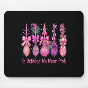Im Oktober tragen wir rosa Rosa Rotzunge Halloween Mousepad