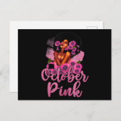 Im Oktober tragen wir rosa schwarze Frauen Brustkr Postkarte (Vorne/Hinten)
