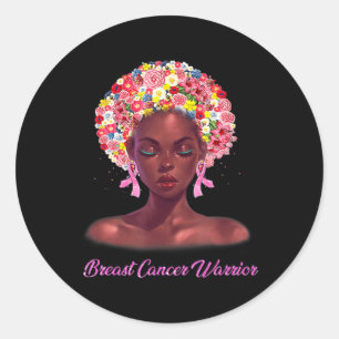 Im Oktober tragen wir rosa schwarze Frauen Brustkr Runder Aufkleber