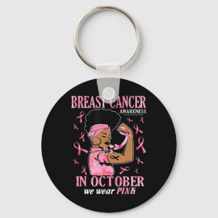 Im Oktober tragen wir rosa schwarze Frauen Brustkr Schlüsselanhänger