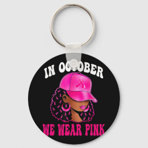Im Oktober tragen wir rosa schwarze Frauen Brustkr Schlüsselanhänger