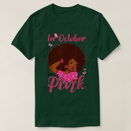 Im Oktober tragen wir rosa schwarze Frauen Brustkr T-Shirt (Design vorne)