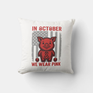 Im Oktober tragen wir rosa Schwein-Bewusstseins-De Kissen