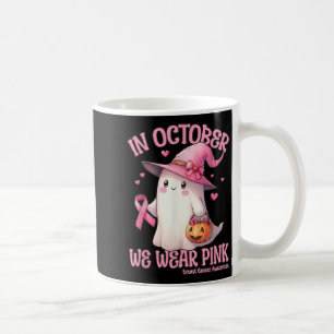 Im Oktober tragen wir rosa Shirt Ghost Brustkrebs Kaffeetasse