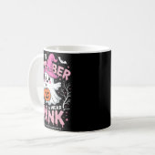 Im Oktober tragen wir rosa Shirt Ghost Brustkrebs Kaffeetasse (Vorderseite Links)