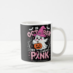 Im Oktober tragen wir rosa Shirt Ghost Brustkrebs Kaffeetasse