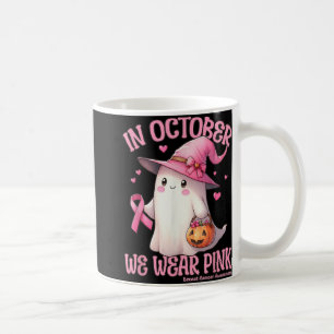 Im Oktober tragen wir rosa Shirt Ghost Brustkrebs Kaffeetasse