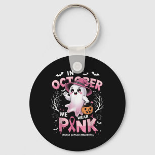 Im Oktober tragen wir rosa Shirt Ghost Brustkrebs Schlüsselanhänger