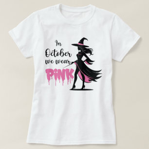 Im Oktober tragen wir rosafarbenes Halloween T-Shirt