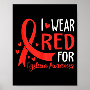 Im Oktober tragen wir Rot Dyslexie-Bewusstseinsmon Poster