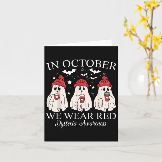 Im Oktober tragen wir Rot Geist Lehrer Dyslexie Be Karte (Gelbe Blume)