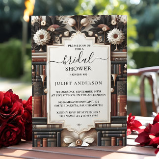 Im Old English Retro Book Club Cover Brautparty Einladung