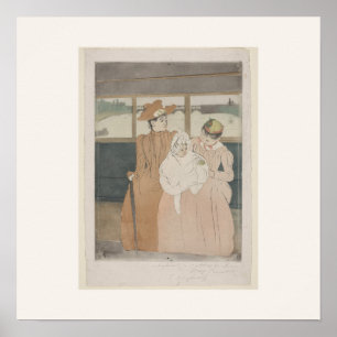Im Omnibus von Mary Cassatt - Vintage-Druck Poster