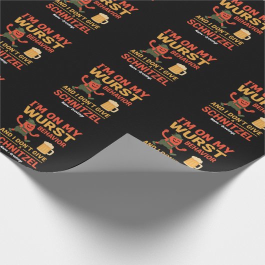 I'm On My Wurst Behavior Funny Oktoberfest Lover  Geschenkpapier (Ecke)