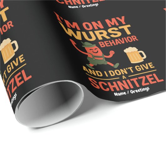 I'm On My Wurst Behavior Funny Oktoberfest Lover  Geschenkpapier (Rolleneckpunkt)
