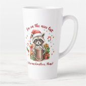 "I'm On The Nice List" Raccoon Christmas Milchtasse (Rechts)