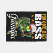 I'm One Bad B Grandpa B Fishing Father's Day Gift Fleecedecke (Vorderseite (Horizontal))