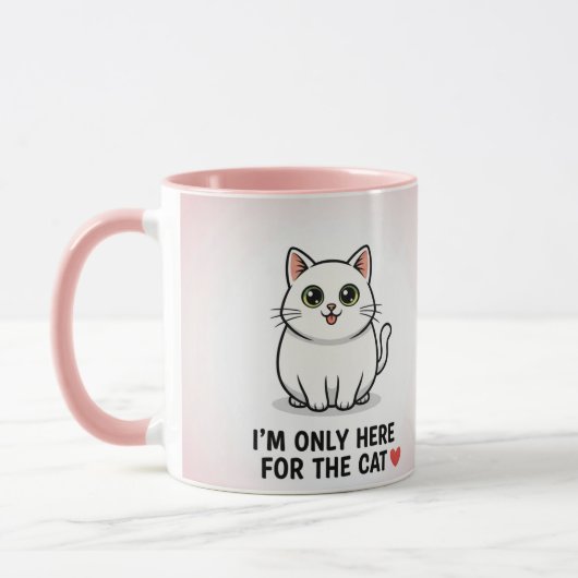 I'm Only Here For The Cat" Cute Kawaii Illustratio Tasse (Links)