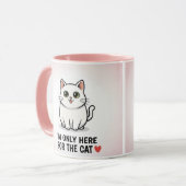 I'm Only Here For The Cat" Cute Kawaii Illustratio Tasse (Vorderseite Links)