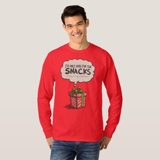 I'm Only Here For The Snacks, Grinch Mode Xmas T-Shirt (Vorne ganz)