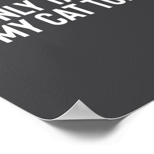 I'm Only Talking To My Cat Today  Poster (Ecke)