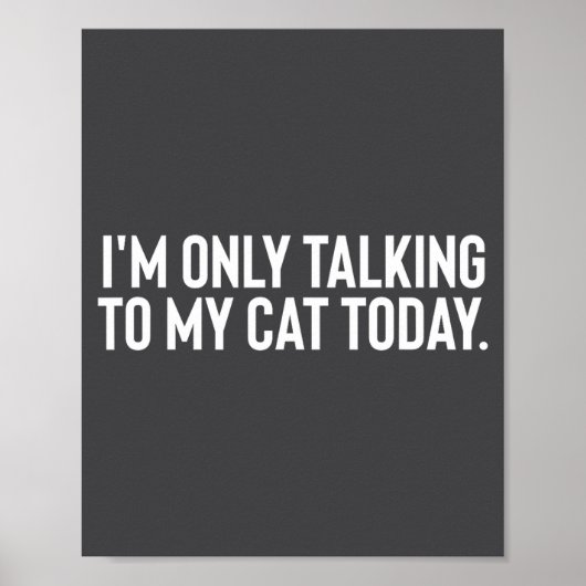 I'm Only Talking To My Cat Today  Poster (Vorne)