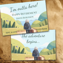 I'm Outta Here Retirement Party Retro Gästebuch