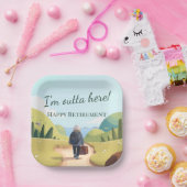 I'm Outta Here Retirement Party Retro Pappteller (Party)