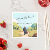 I'm Outta Here Retirement Party Retro Serviette (Beispiel)