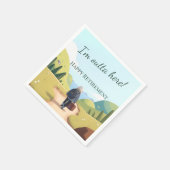 I'm Outta Here Retirement Party Retro Serviette (Ecke)