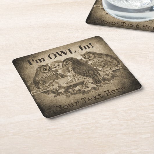 "I'm Owl In" (Alles in) Funny Poker Night Rechteckiger Pappuntersetzer (angewinkelt)