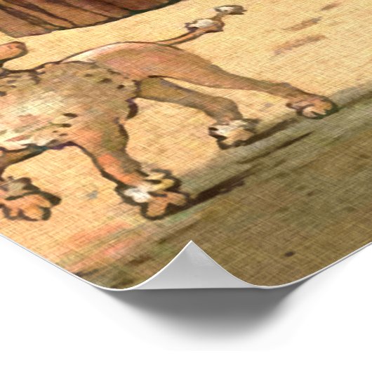 Im Park Vintage Illustration Poster (Ecke)