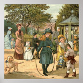 Im Park Vintage Illustration Poster (Vorne)