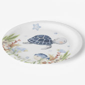 Im Party des Meeres, Schildkröte zum Geburtstag Pappteller (Schrägansicht)